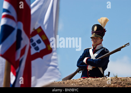 Historische Erholung anlässlich die Zweihundertjahrfeier der Bau von Fort Zambujal in Mafra, Bestandteil der Linien von Torres Stockfoto