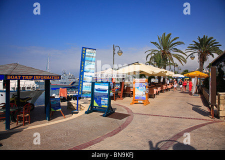 Latchi Harbour Waterfornt und Taverna Zypern EU Europäische Union Europa Stockfoto