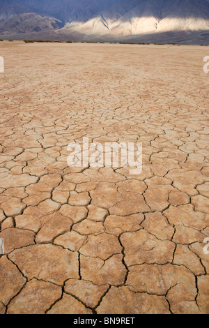 Risse in einem ausgetrockneten Sees, Anza-Borrego Desert State Park, Kalifornien. Stockfoto