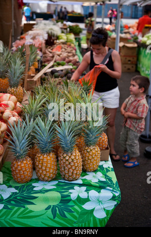 Kahului Einkaufszentrum Bauernmarkt in Lahaina, Maui, Hawaii Stockfoto