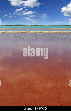 Ses Salines Formentera bunte Saline Horizont in Balearen Stockfoto