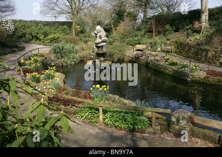 Chester zoologischen Gärten. Frühlings-Blick auf die versunkene Garten gilt als einer der Zoo von Chester Schätze versteckt. Stockfoto