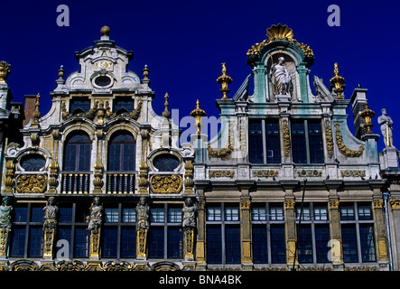 Der Sack, Links, die Schubkarre, rechts, Zunfthäusern, GrandPlace, der Grand Place, Brüssel, Brüssel, Region Brüssel-Hauptstadt, Belgien, Europa Stockfoto