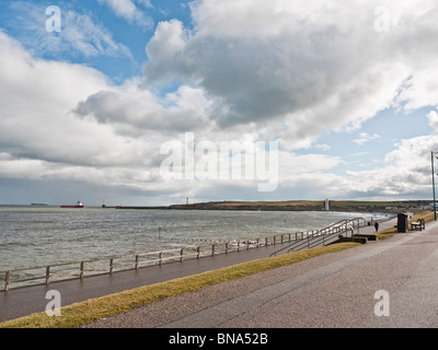 Aberdeen Strand und Promenade in Winter, Aberdeenshire, Schottland, UK Stockfoto