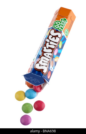 Paket von Smarties Süßigkeiten Stockfoto