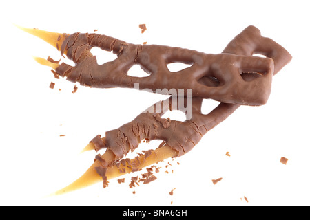 Halbierte Cadbury curly wurly Stockfoto