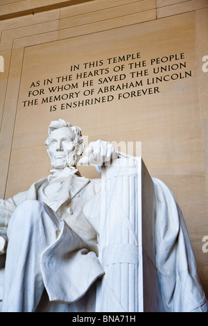 Washington DC - Sep 2009 - Nahaufnahme Foto der Statue von Abraham Lincoln in das Lincoln Memorial in Washington D.C. Stockfoto