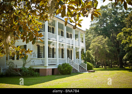 Hopsewee Plantation Villa in Georgetown, SC. Die Plantage ist der Geburtsort von Thomas Lynch, Jr. Stockfoto