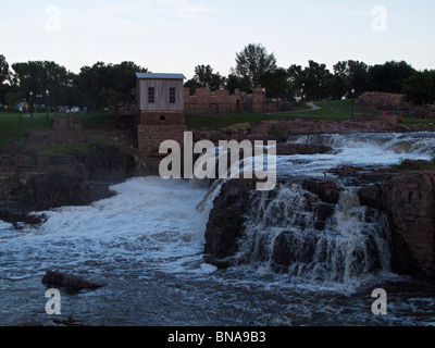 Wasserfällen des Big Sioux River. Falls Park, Sioux Falls, South Dakota Stockfoto