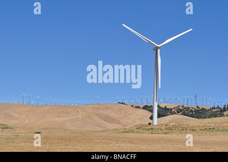 Wind-Maschinen auf den Tehachapi Pass, Mojave-Wüste, Sierra Nevada Mountains, Kalifornien Stockfoto