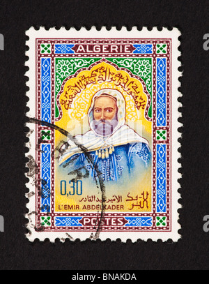 Briefmarke aus Algerien, Abd-el-Kader, Emir von Macara darstellen. Stockfoto