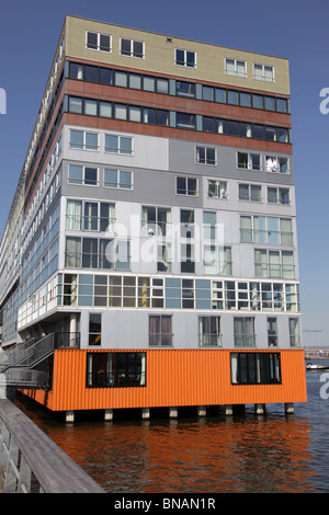 Neubau Wohnhaus in Westerdok Hafen Stockfoto