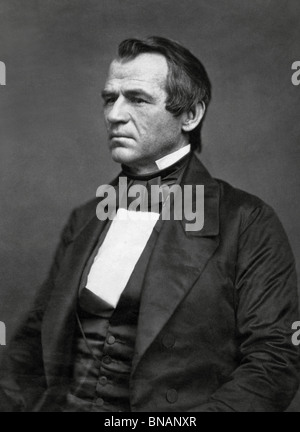 Portraitfoto um 1860 von Andrew Johnson (1808-1875) - der 17. US-Präsident (1865-1869) und erste angeklagt werden. Stockfoto