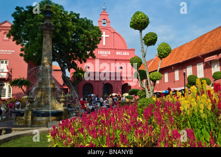 Christuskirche und Stadhuys Stadtplatz Malacca Melaka Malaysia Stockfoto