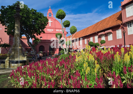 Christuskirche und Stadhuys Stadtplatz Malacca Melaka Malaysia Stockfoto