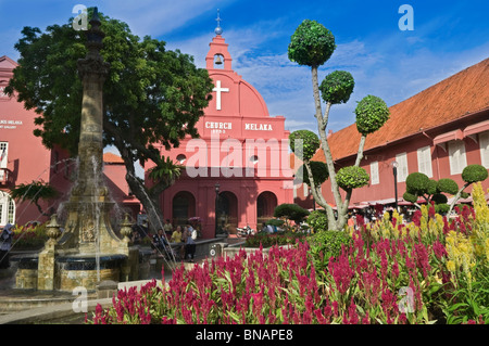 Christuskirche und Stadhuys Stadtplatz Malacca Melaka Malaysia Stockfoto