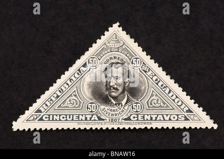 Briefmarke aus Ecuador, die Darstellung von James Sivewright Stockfoto