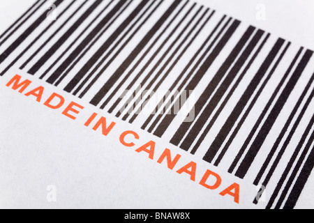 Hergestellt in Kanada und Barcode, Business-Konzept Stockfoto