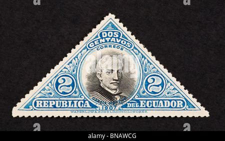 Briefmarke aus Ecuador Darstellung Garcia Moreno. Stockfoto
