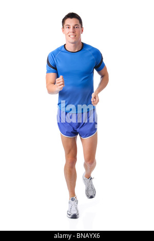 Voll isolierte Studio Bild von einem jungen sportlichen Stockfoto