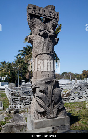 Grab von John W Allen und Cornelia M Allen in Key West Cemetery in Florida, USA Stockfoto