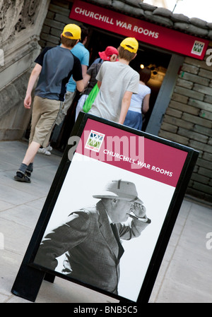 Eingang zum Churchill War Rooms Museum, London Stockfoto