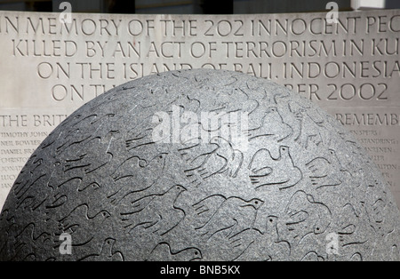 Denkmal der britischen Opfer von Bali Bombardierungen, London Stockfoto