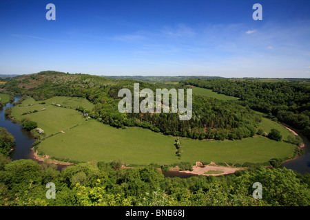 Fluss Wye von Yat Rock, Symonds Yat, UK Stockfoto