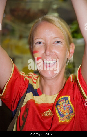 Reihe von Fotos von den Feierlichkeiten in Spanien nach dem WM-Finale zu gewinnen. Aufgenommen in Las Palmas de Gran Canaria Stockfoto