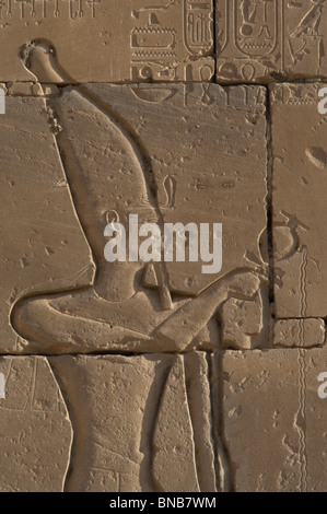 Relief Darstellung eines Pharaos Trankopfer an die Götter machen. Ramesseum. Ägypten. Stockfoto