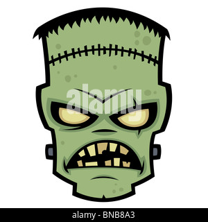 Cartoon-Illustration von Dr. Frankenstein lebenden Toten Zombie Monster. Stockfoto