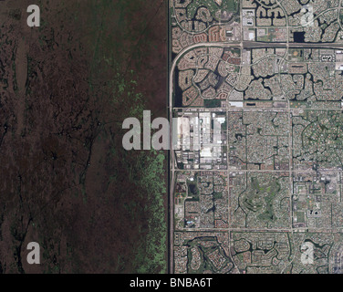 Luftbildkarte Draufsicht Entwicklung zum Feuchtgebiet Fort Lauderdale Florida Stockfoto