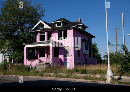 Freie und Ausgebrannten Wohnung Detroit Michigan USA Stockfoto