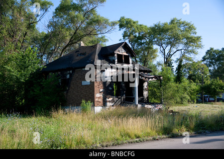 Freie und Ausgebrannten Wohnung Detroit Michigan USA Stockfoto