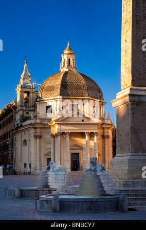 Früh morgens in die Chiesa di Santa Maria dei Miracoli in Rom Italien Stockfoto