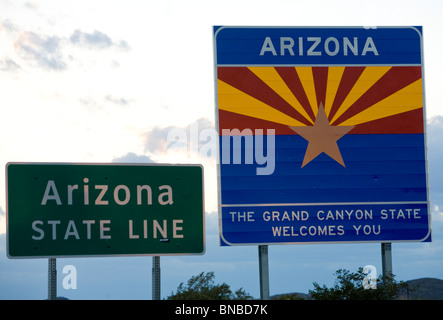 Ein "Herzlich willkommen, Arizona"-Zeichen. Stockfoto