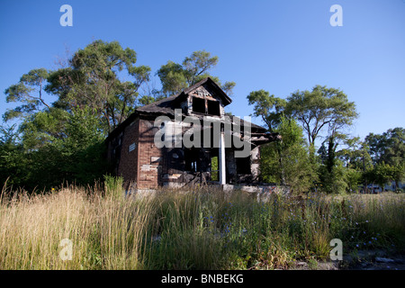 Freie und Ausgebrannten Wohnung Detroit Michigan USA Stockfoto