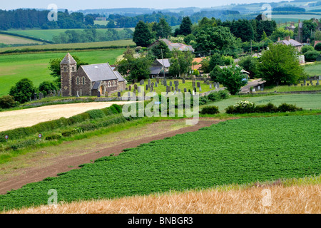 Dorf von Branxton, nahe dem Schlachtfeld von Flodden Field, Northumberland Stockfoto