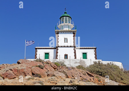 Akrotiri Akrotiri Leuchtturm, Santorin, Kykladen, Ägäis, Griechenland Stockfoto