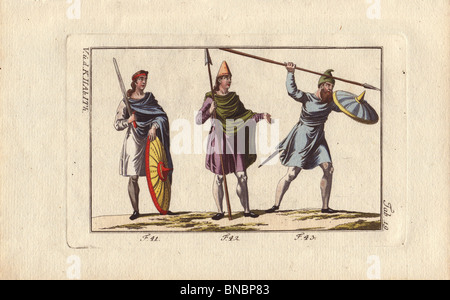 Anglo-Saxon Offizier, Cavalier und Fußsoldaten. Stockfoto