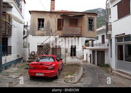 Straßenszene, Skala Kalarachi, Thassos, Griechenland, September 2009 Stockfoto