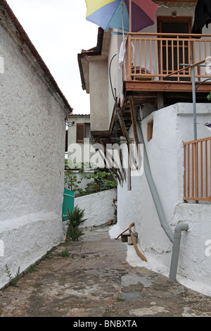 Straßenszene, Skala Kalarachi, Thassos, Griechenland, September 2009 Stockfoto