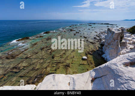 Eine antike Marmor-Steinbruch bei Aliki auf der Insel Thassos. Stockfoto