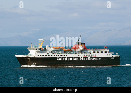 Caledonian Macbrayne Fähre die "Isle of Mull" im Sound of Mull, nähert sich Craignure Hafen, Isle of Mull, Schottland, Vereinigtes Königreich Stockfoto