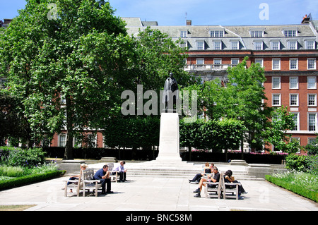 Franklin Delano Roosevelt Statue, Grosvenor Square, Mayfair, City of Westminster, London, England, Vereinigtes Königreich Stockfoto