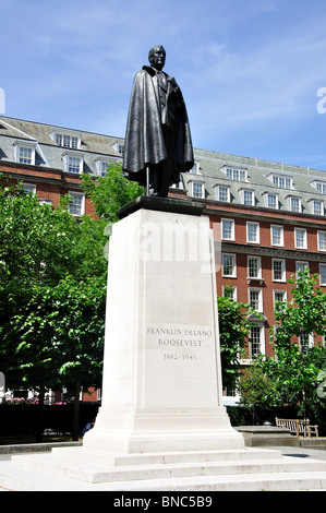 Franklin Delano Roosevelt Statue, Grosvenor Square, Mayfair, City of Westminster, London, England, Vereinigtes Königreich Stockfoto