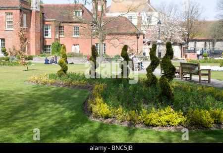 Klostergarten Winchester Hampshire Stockfoto