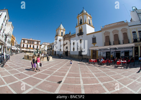 Neo-barocken Stil Kirche Socorro in der Plaza del Socorro in der kleinen Stadt Ronda, Andalusiens, Spanien Stockfoto