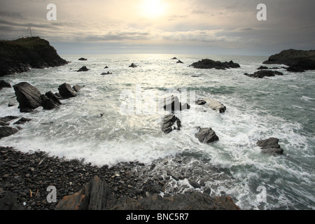 Hartland Quay, Sommer Abend, North Devon, England, UK Stockfoto