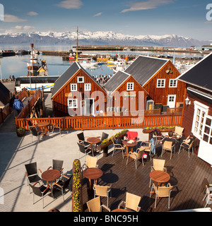 Restaurant Gamli zunächst in Husavik, Island Stockfoto